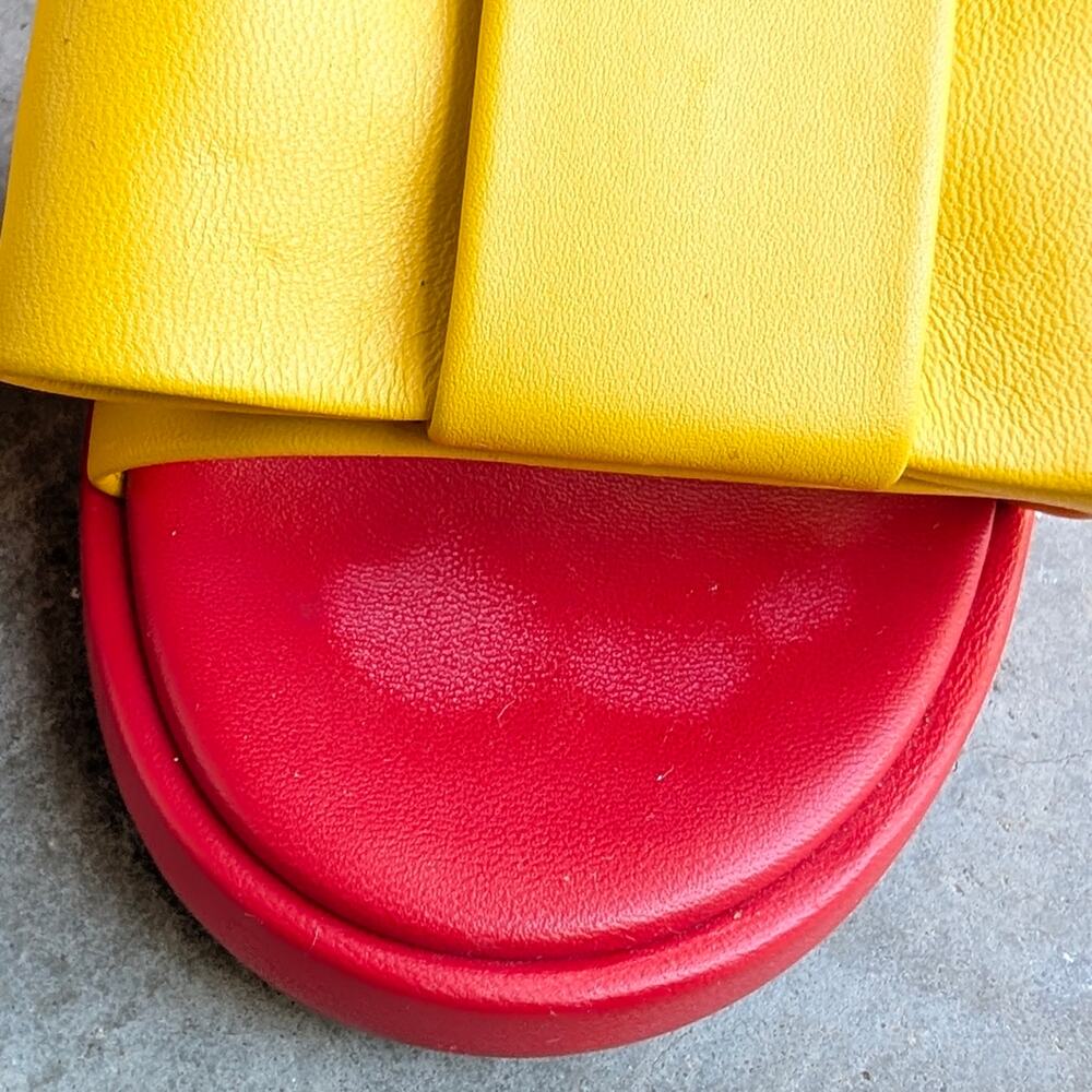 Comme des Garcons Pink/Red/Yellow Bow Heeled Sandals, size 39 - Picture 4 of 7